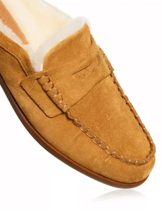 Rag & Bone Shearling Lined Carter Mules Suede Loafers size 39 / 9 US - Picture 5 of 16
